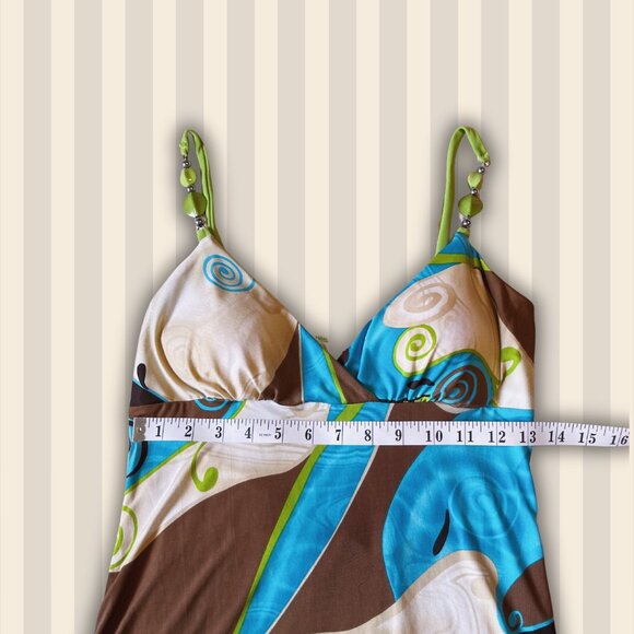 Secondhand swirl-print beaded strap tank - Size: XS–Small - Picture 3 of 4